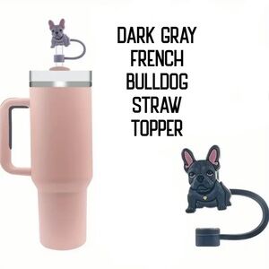 Straw Cover, French Bulldog, Dark Gray/Black, NEW